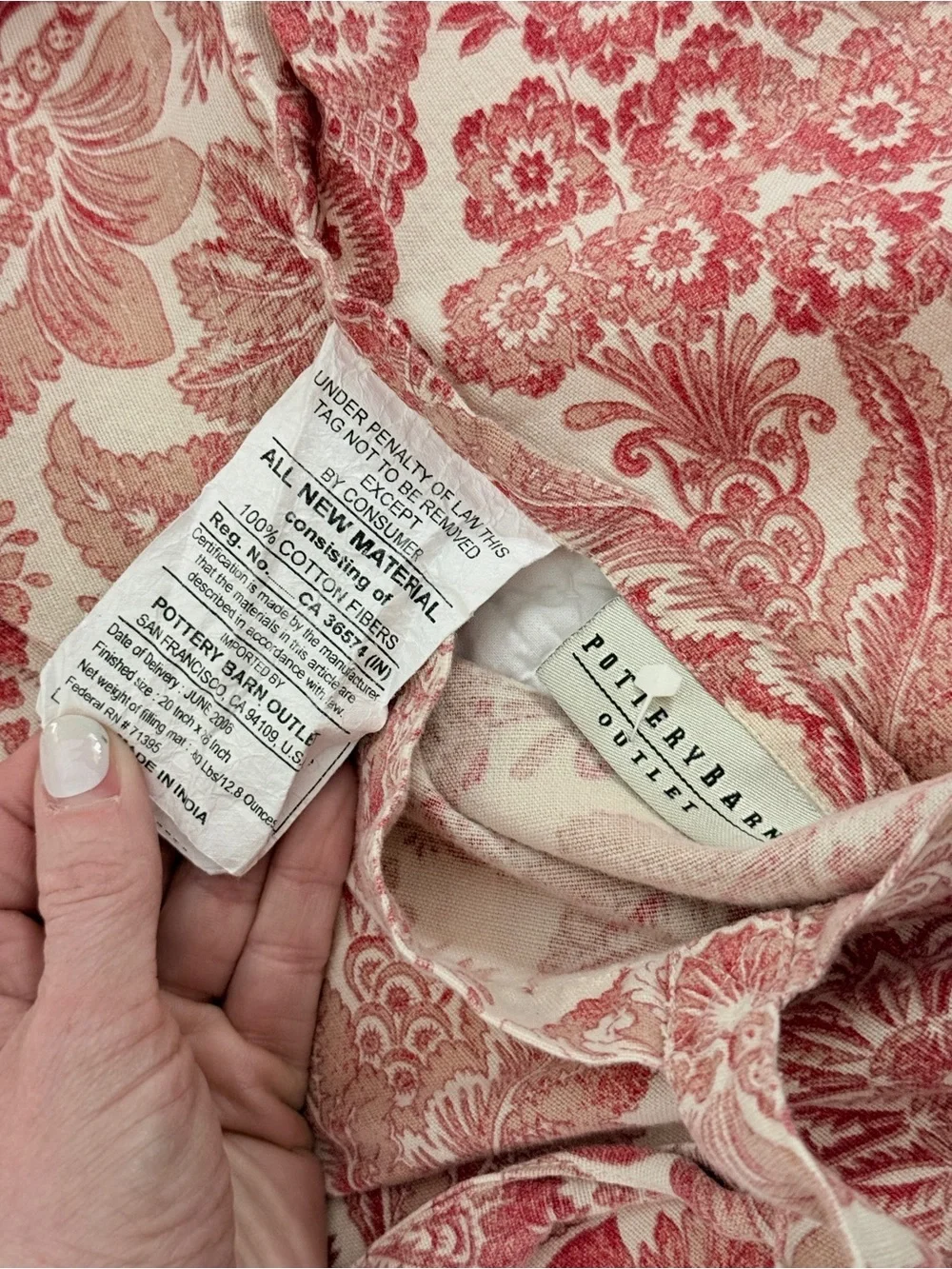 Pottery Barn French Country Quilted Standard Pillow Sham